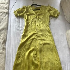 TWIN yellow midi dress